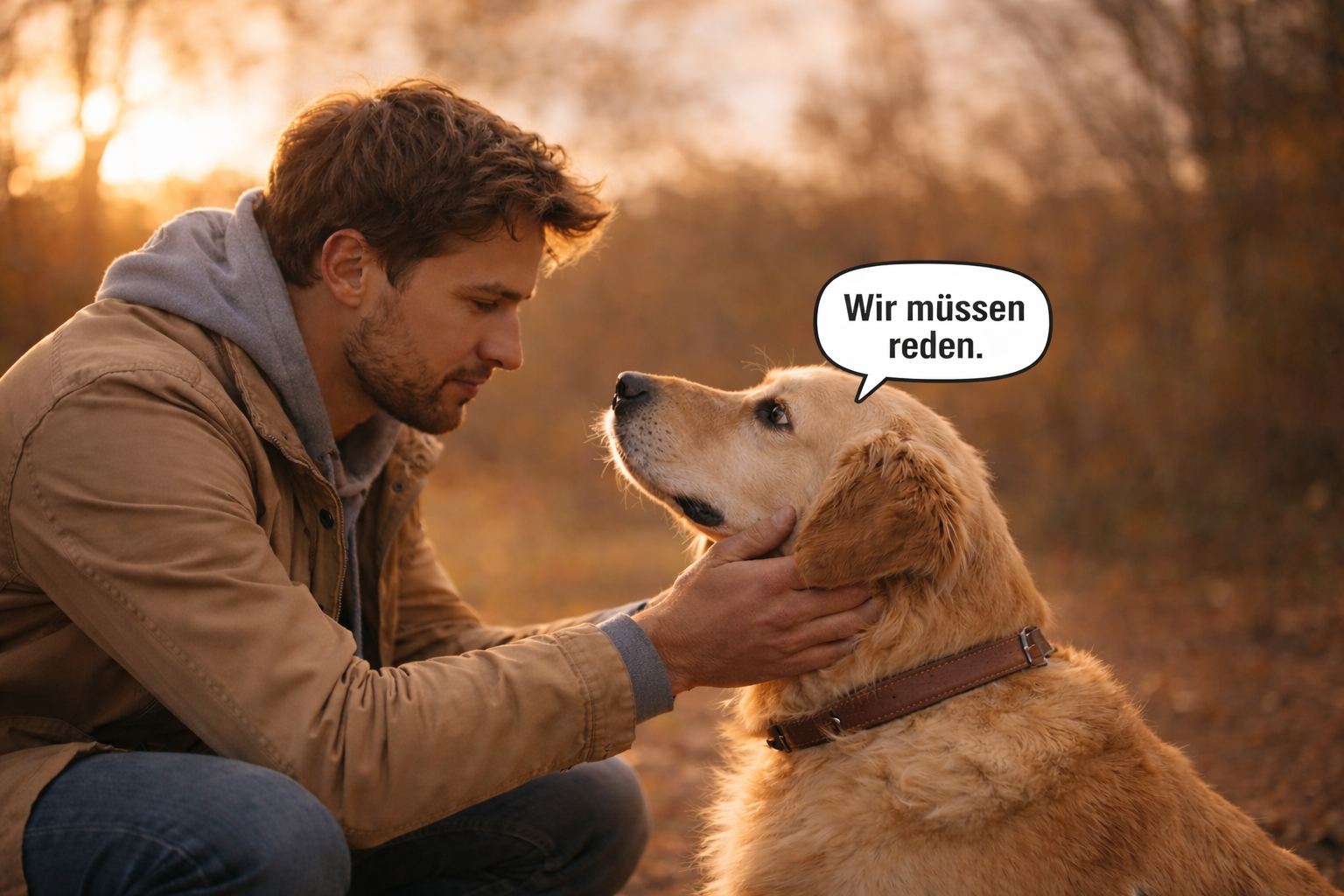 Mensch und Hund in ruhiger Verbindung
